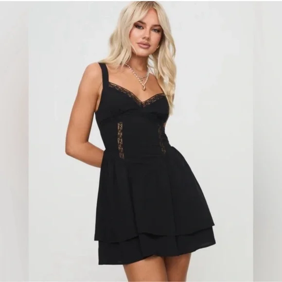 Princess Polly | Dresses | New Princess Polly Puntine Mini Dress Black Size  2 | Poshmark